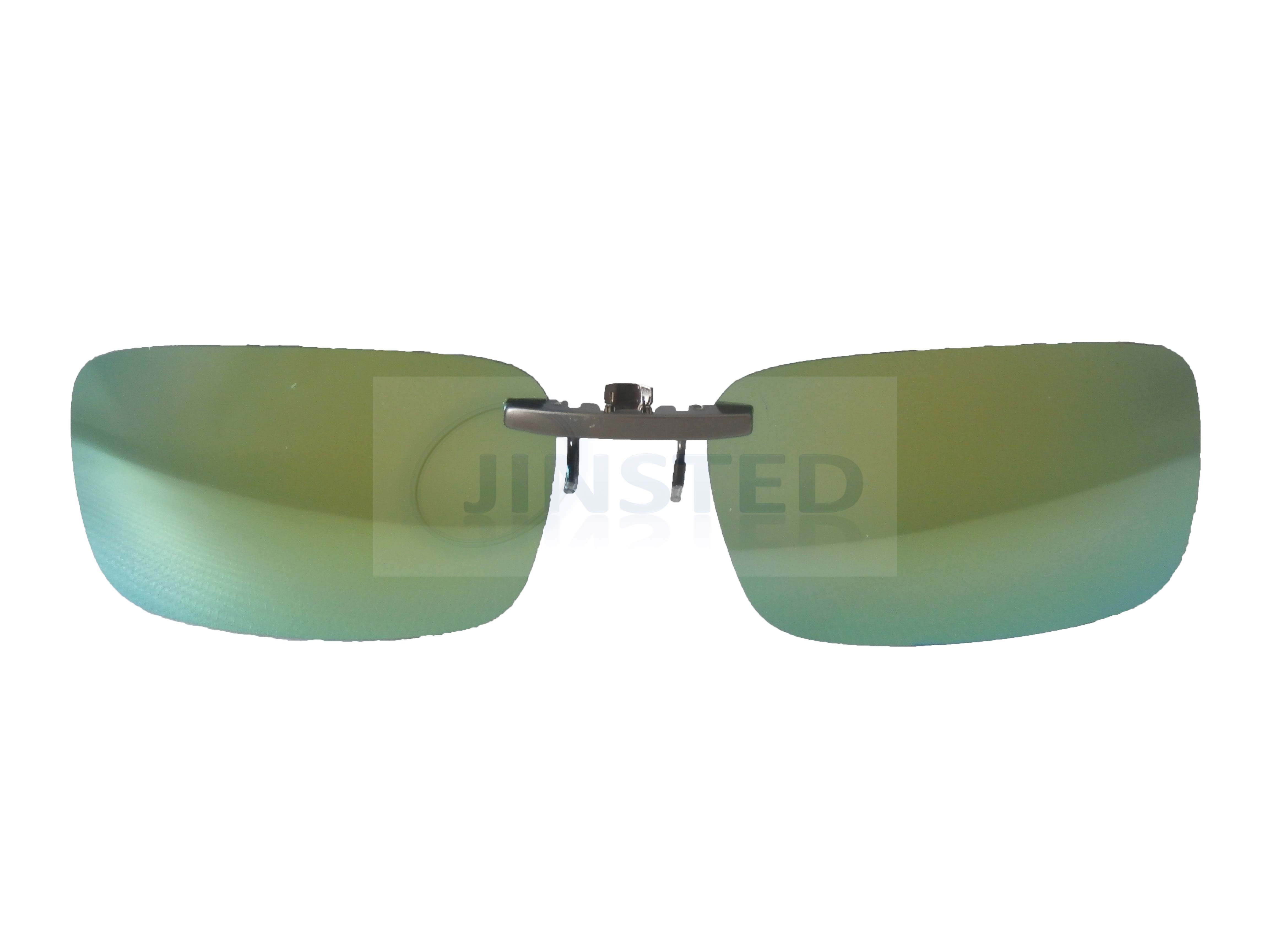 High Quality Green Clip On Polarised Mirrored Sunglasses Polarized