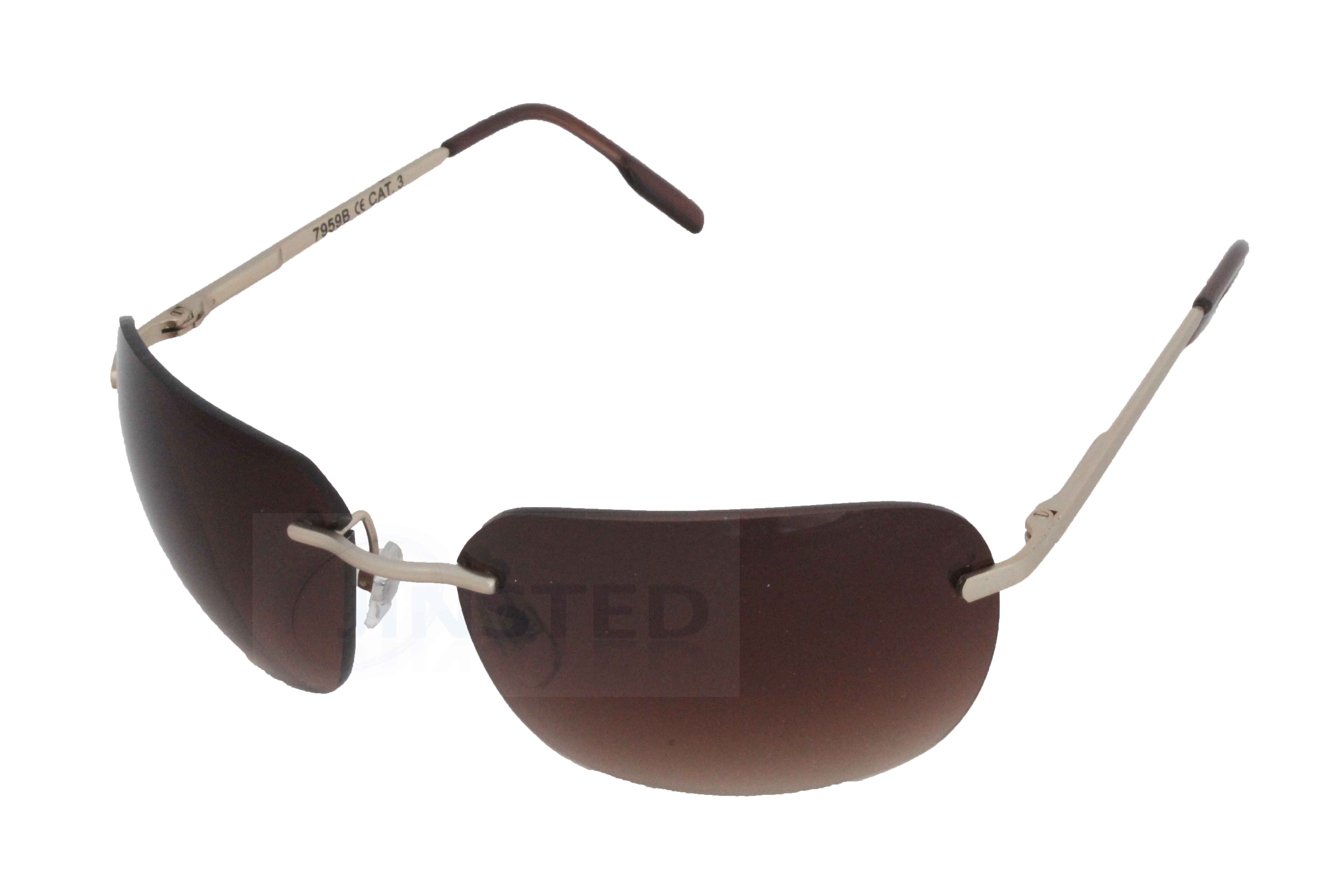 Brown Womens Oversized Butterfly Sunglasses Gold Frame  display picture 3