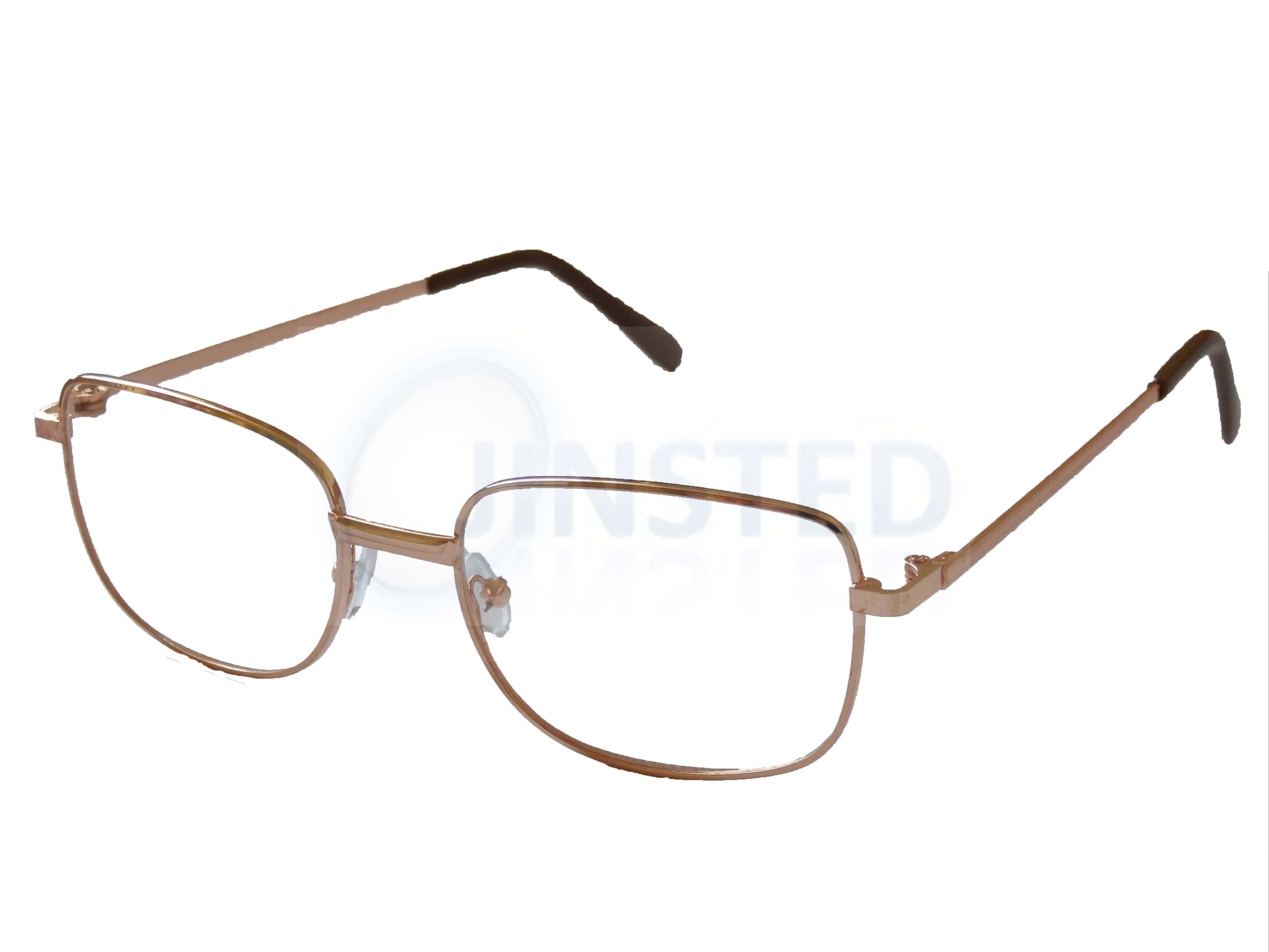 Reading Glasses Specs Spectacles Unisex Gold Frame Long Sighted Rg006 